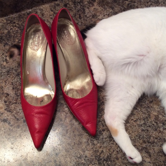 Coach Shoes - COACH red heels.